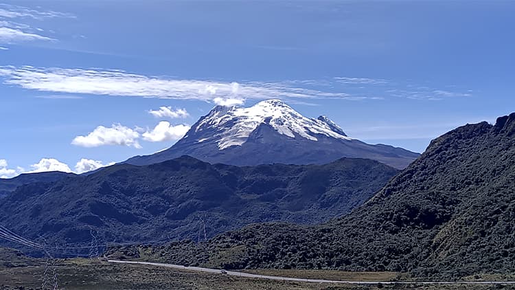 The gorgeous Antisana Volcano on the way to Papallacta hot springs