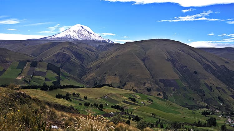 Chimborazo Mountain and valleys