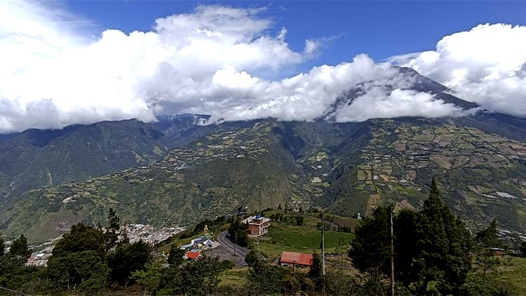 Tungurahua mountain in Baños